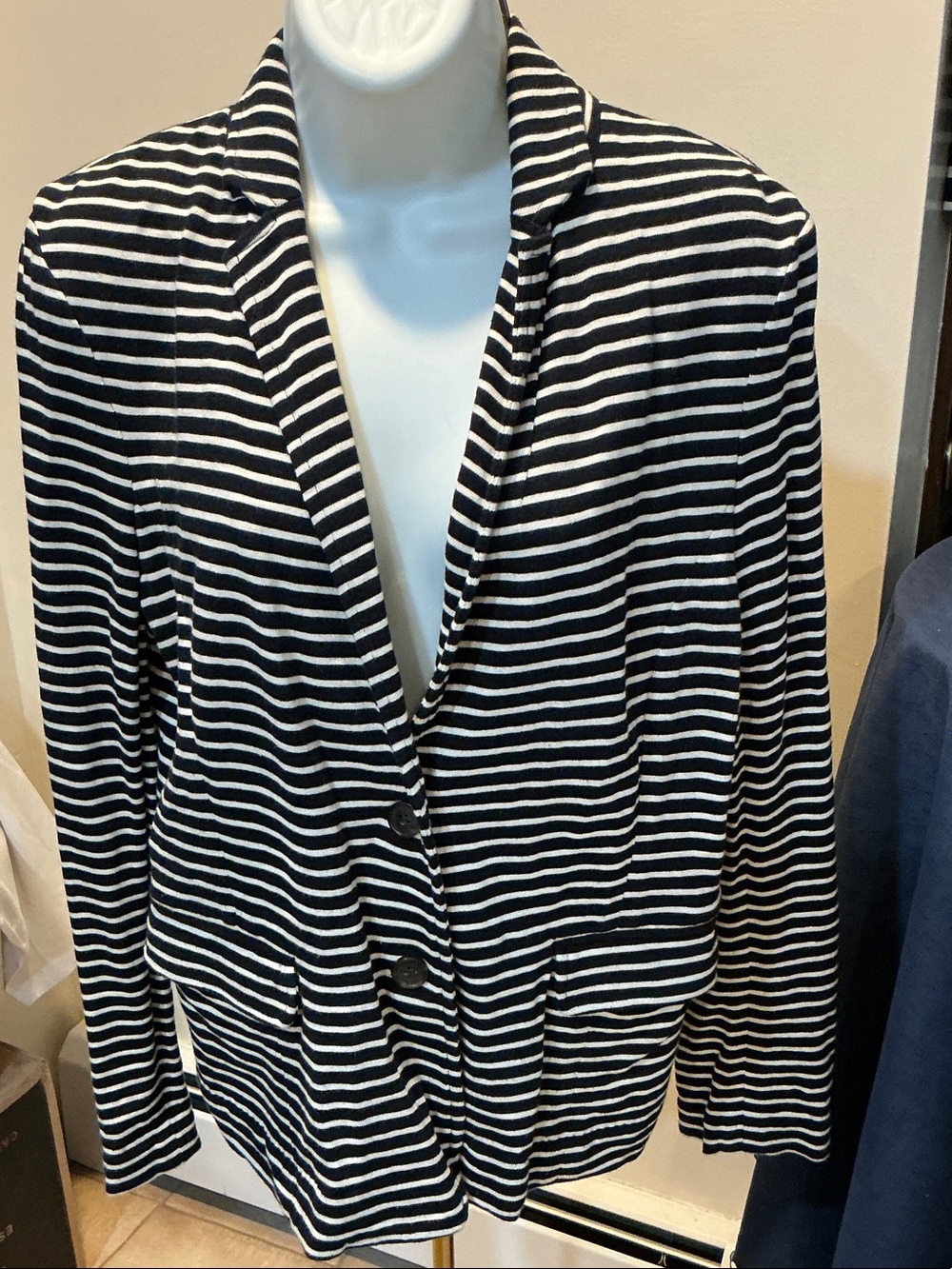 J.CREW MARITIME STRIPE 2 BUTTON JACKET